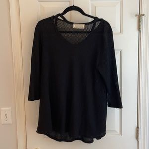 Black waffle long sleeve with cut outs